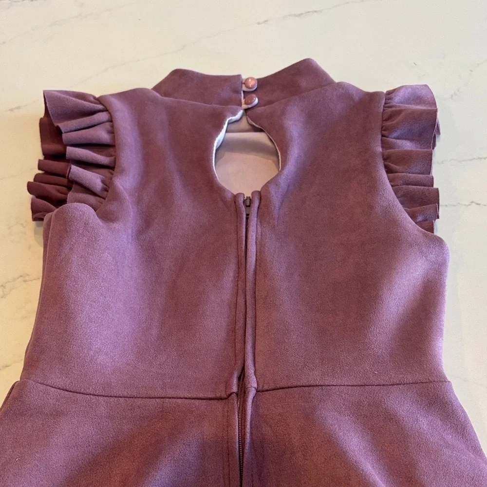 NWOT Charming Purple Kids Dress with Ruffle Sleeves